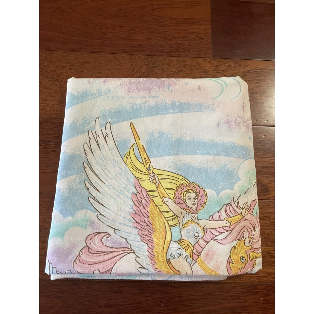 Vintage‎ She-Ra Twin Flat Bed Sheet  Princess of Power 1985 Mattel USA Rare HTF